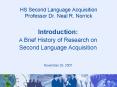 HS Second Language Acquisition Professor Dr' Neal R' Norrick PowerPoint PPT Presentation