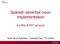 Spanish deverbal noun implementation PowerPoint PPT Presentation