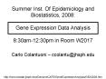 Summer Inst' Of Epidemiology and Biostatistics, 2008: Gene Expression Data Analysis 8:30am12:30pm in PowerPoint PPT Presentation