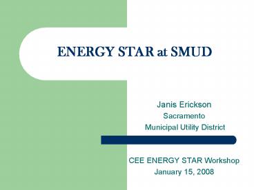 ENERGY STAR at SMUD