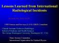 Lessons Learned from International Radiological Incidents PowerPoint PPT Presentation