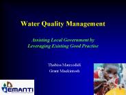 Water Quality Management  Assisting Local Government by Leveraging Existing Good Practise