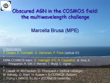 Obscured AGN in the COSMOS field: the multiwavelength challenge
