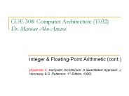 COE 308: Computer Architecture T032 Dr' Marwan AbuAmara