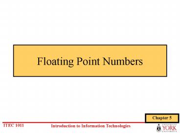 Floating Point Numbers presentation | free to view