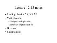 Lecture 12-13 notes