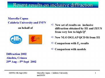 Resent results on inclusive diffraction