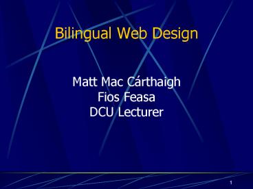 Bilingual Web Design