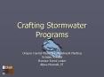 Crafting Stormwater Programs PowerPoint PPT Presentation