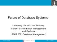 Future of Database Systems