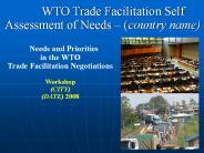 WTO Trade Facilitation Self Assessment of Needs 