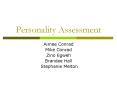 Personality Assessment PowerPoint PPT Presentation