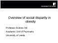 Overview of social disparity in obesity PowerPoint PPT Presentation
