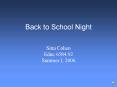 Back to School Night PowerPoint PPT Presentation
