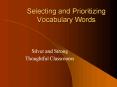 Selecting and Prioritizing Vocabulary Words PowerPoint PPT Presentation