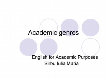 Academic genres