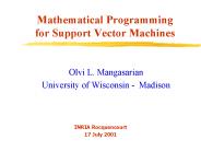 Mathematical Programming for Support Vector Machines