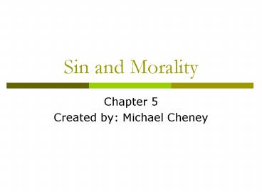 Sin and Morality
