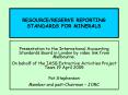 RESOURCERESERVE REPORTING STANDARDS FOR MINERALS PowerPoint PPT Presentation