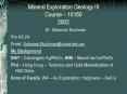Mineral Exploration Geology III Course 10160 2002 PowerPoint PPT Presentation