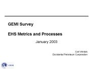 GEMI Survey EHS Metrics and Processes