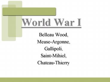 World War I
