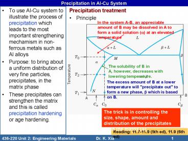 Precipitation in AlCu System