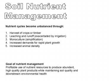 Nutrient cycles become unbalanced through:
