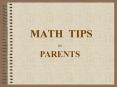 MATH TIPS PowerPoint PPT Presentation