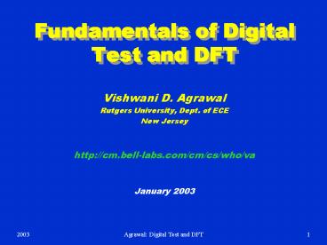 Fundamentals of Digital Test and DFT