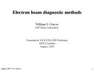 Electron beam diagnostic methods