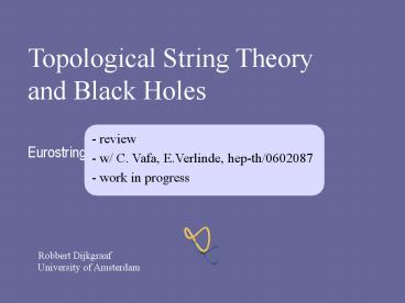 Robbert Dijkgraaf (UvA)