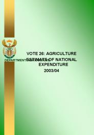 VOTE 26: AGRICULTURE