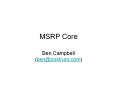 MSRP Core PowerPoint PPT Presentation
