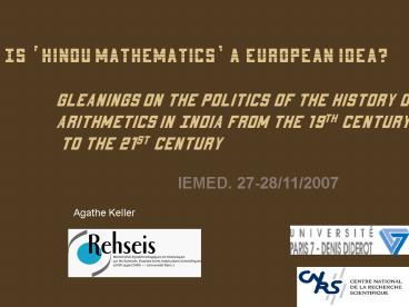 Is Hindu mathematics a European idea