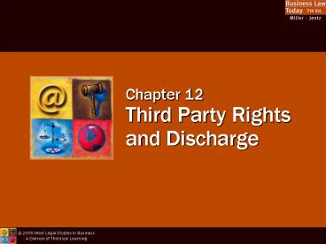 Chapter 12 Third Party Rights and Discharge