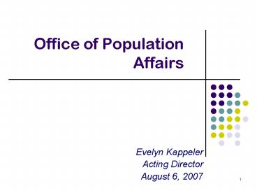 Office of Population Affairs