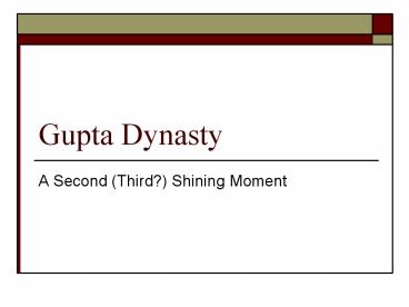 Gupta Dynasty