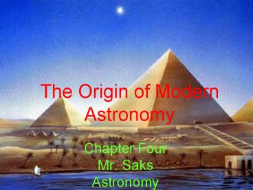 Chapter Four Mr. Saks Astronomy