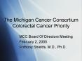 The Michigan Cancer Consortium Colorectal Cancer Priority PowerPoint PPT Presentation