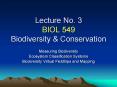 Lecture No. 3 BIOL 549 Biodiversity PowerPoint PPT Presentation