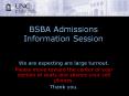 BSBA Admissions Information Session PowerPoint PPT Presentation
