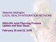 WWLHIN Joint Planning Process PowerPoint PPT Presentation