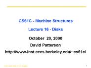 CS61C Machine Structures Lecture 16 Disks
