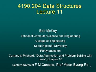 4190.204 Data Structures Lecture 11