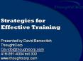 Strategies for Effective Training PowerPoint PPT Presentation