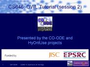 Presented by the CO-ODE and HyOntUse projects