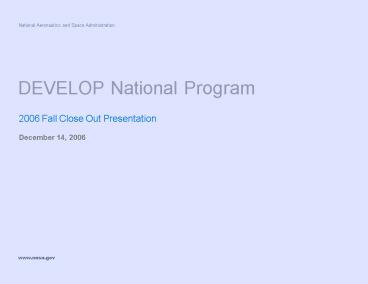 DEVELOP National Program