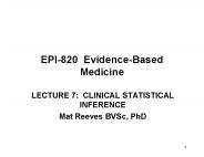 EPI820 EvidenceBased Medicine