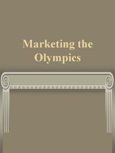 Marketing the Olympics